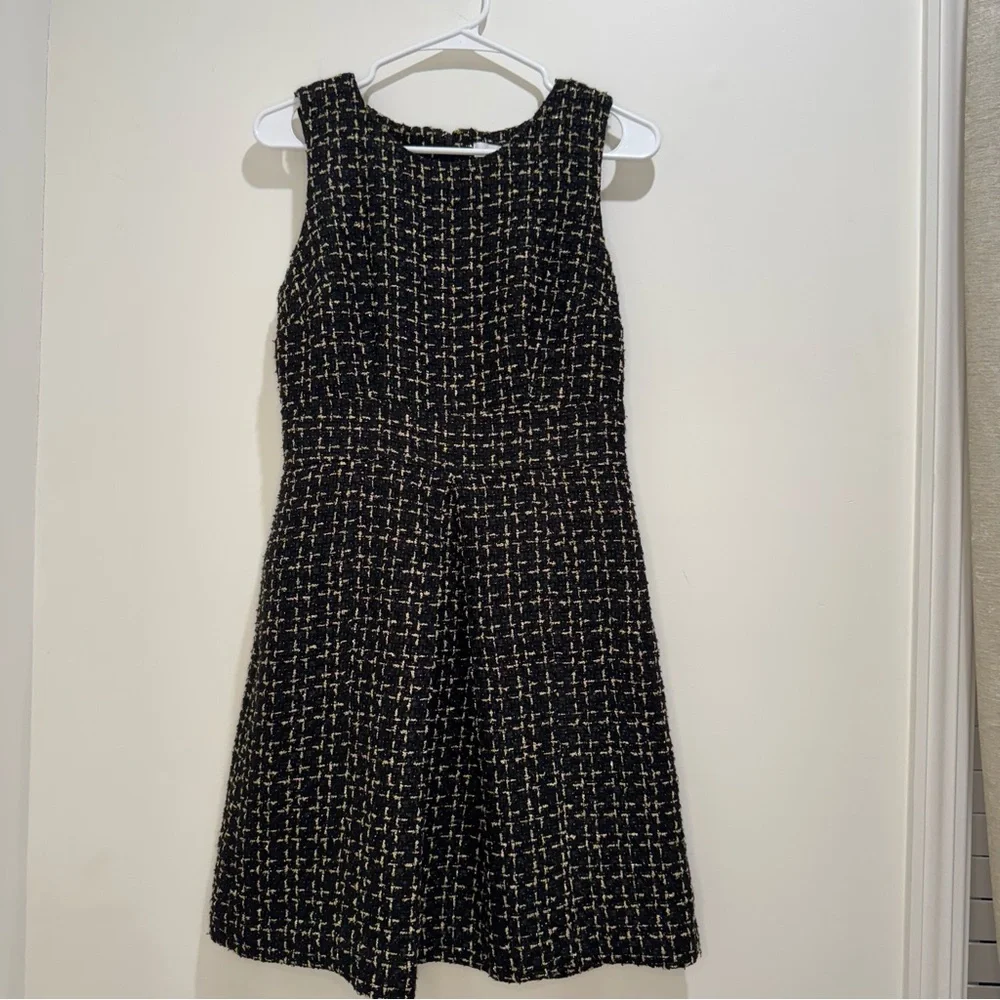 Liz Claiborne Woman's Black and Gold Tweed Sleeveless A-line Dress Size‎ 4 - Picture 7 of 7